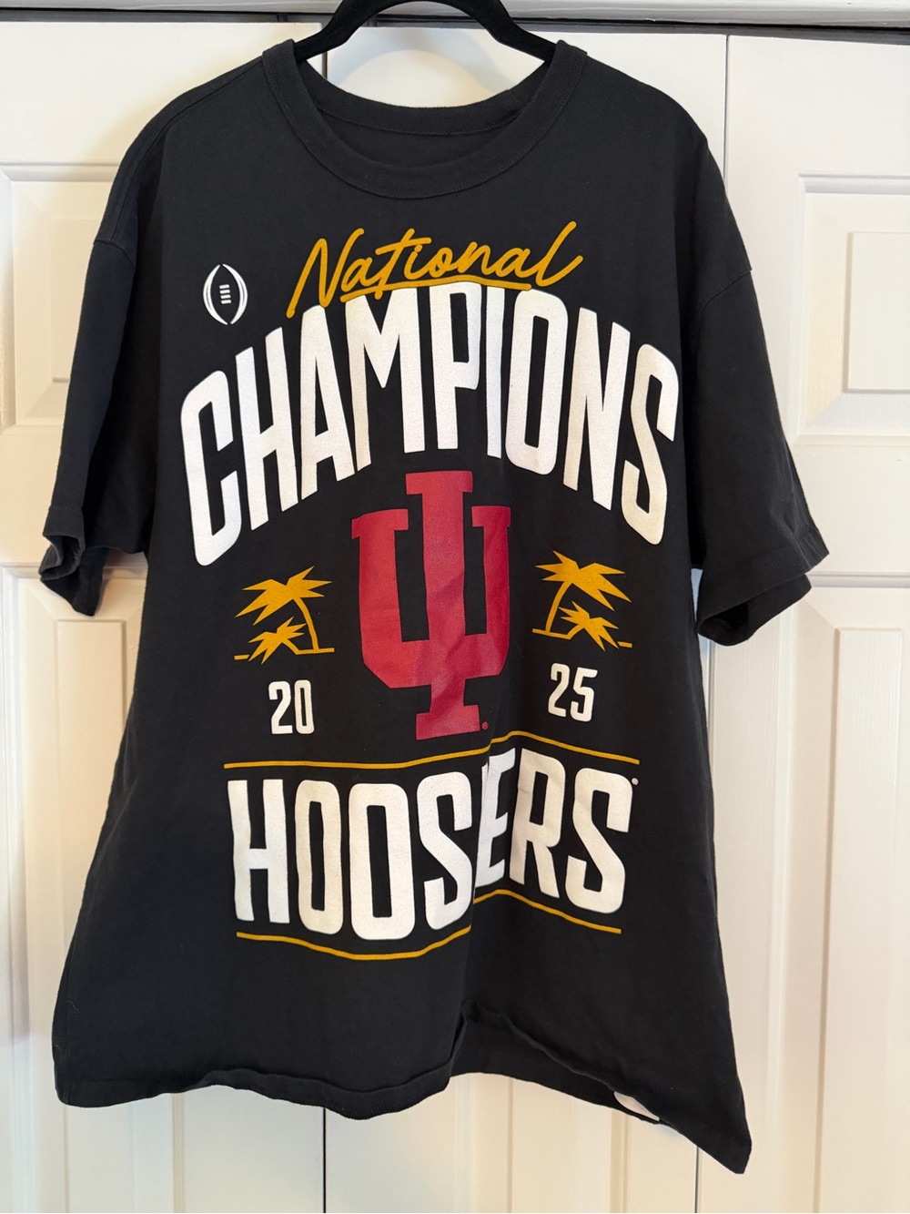 Nike Indiana Hoosiers 2025 National Championship T-Shirt Black, Men’s Large